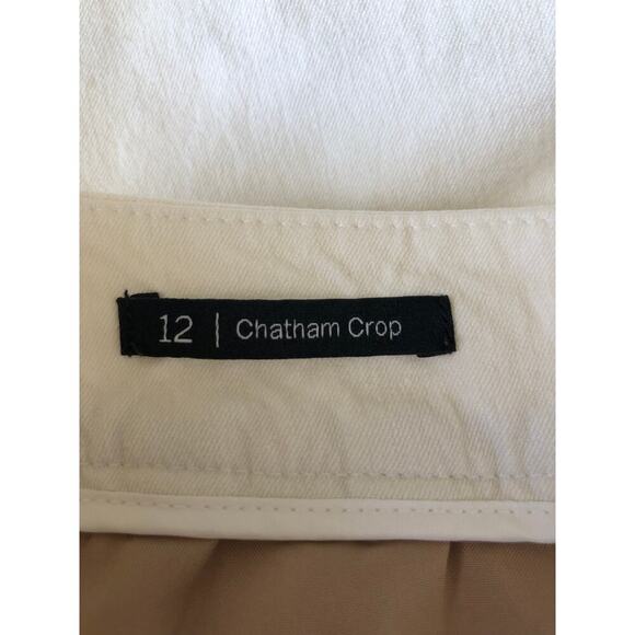 Talbots Chatham Crop Pants White Scalloped Hem Size 12 Classic Summer - Picture 3 of 13